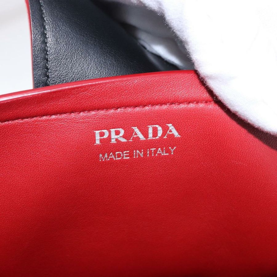 【日本直送】PRADA 手提包 皮革 兩用 黑色 銀色 正品 ki6745M-17
