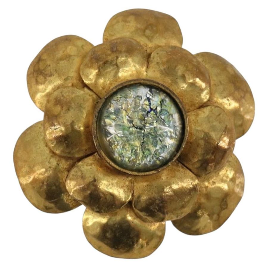 【日本直送】香奈兒復古山茶花胸針,金屬金色,CC標誌,正品編號bs36343V-0