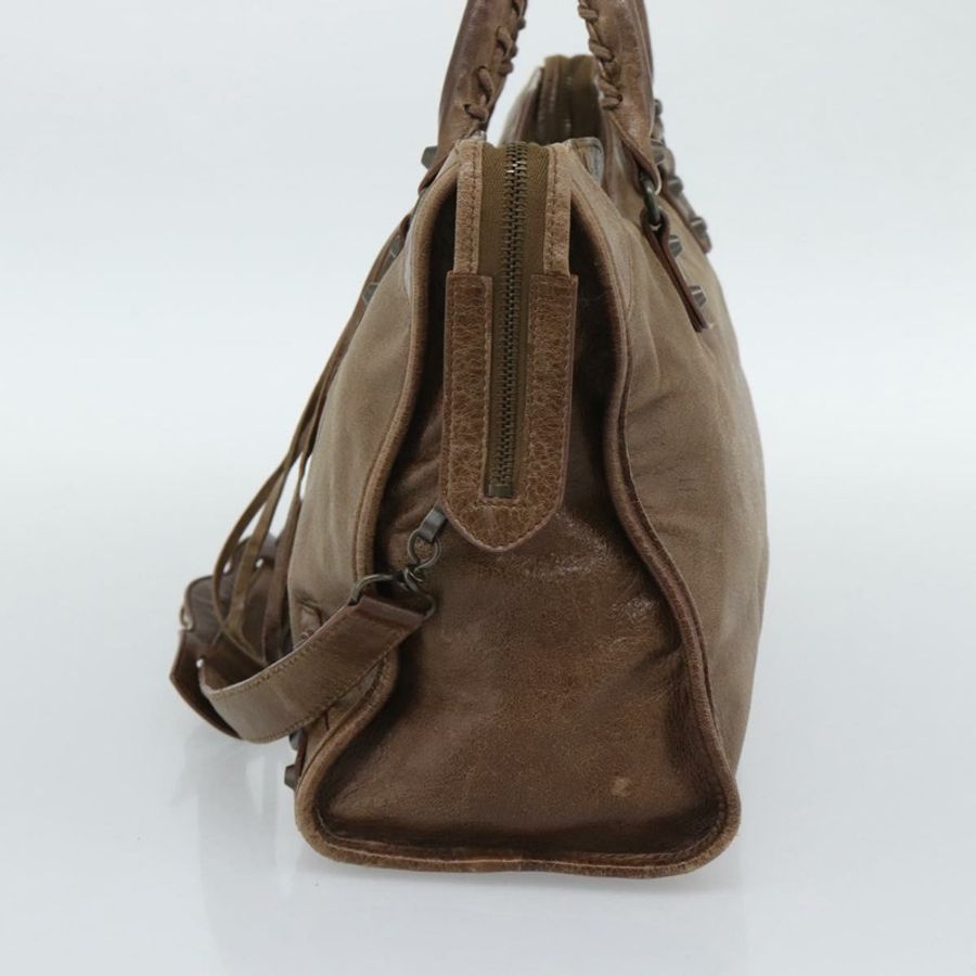 【日本直送】BALENCIAGA The City 手提包 皮革 2way 棕色 115748 Auth yk20644M-4