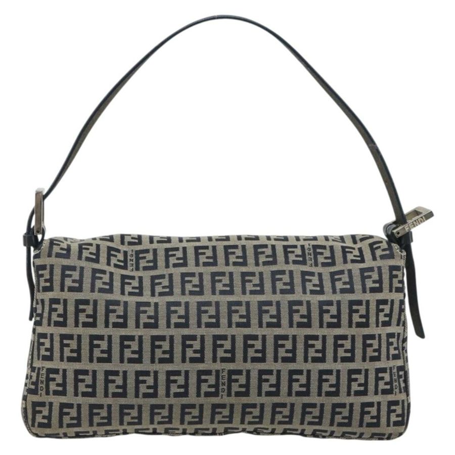 【日本直送】FENDI Zucchino 帆布 Mamma Baguette 單肩包 海軍藍/銀色 正品 yk20655SAM-2