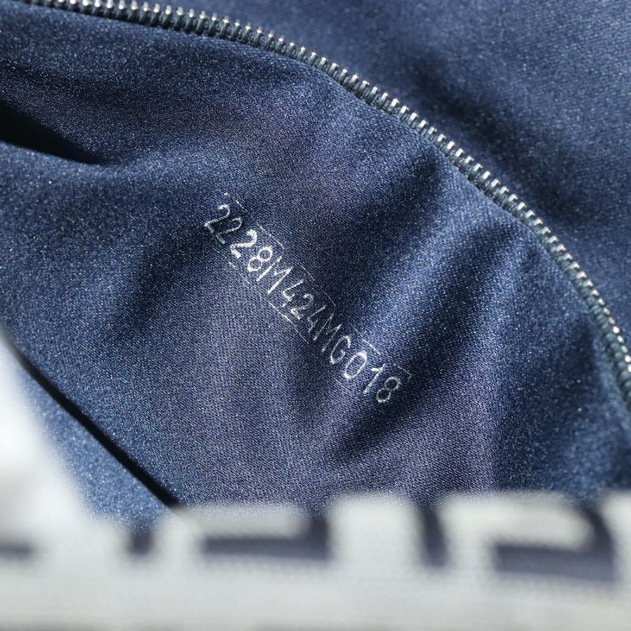 【日本直送】FENDI Zucchino 帆布 Mamma Baguette 單肩包 海軍藍/銀色 正品 yk20655SAM-23