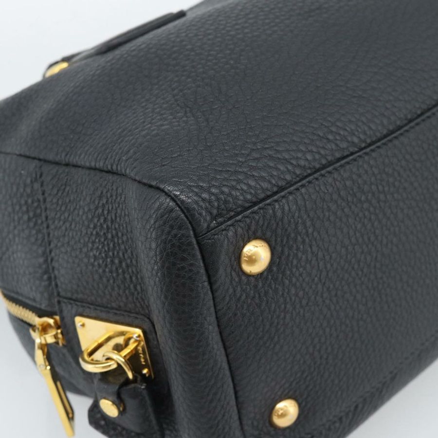 【日本直送】PRADA 手提包 皮革 黑色 金色 正品 yk20656SAM-10