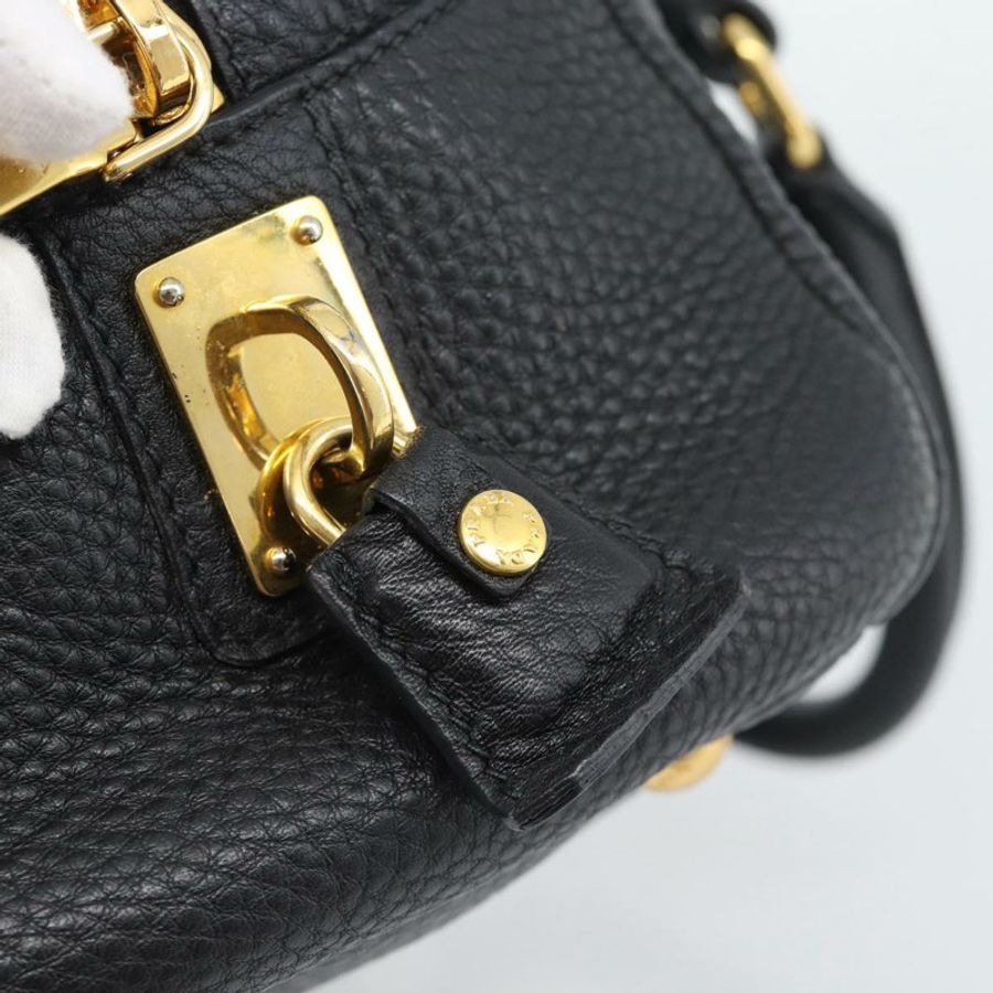 【日本直送】PRADA 手提包 皮革 黑色 金色 正品 yk20656SAM-15