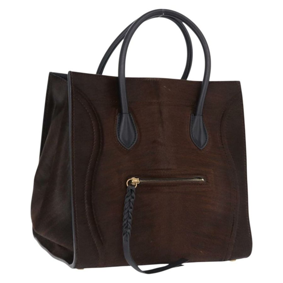 【日本直送】CELINE Luggage Phantom 手提包 Harako 皮革 棕色 黑色 正品 yk20659SAM-0