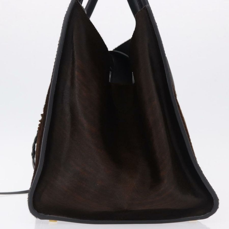 【日本直送】CELINE Luggage Phantom 手提包 Harako 皮革 棕色 黑色 正品 yk20659SAM-4