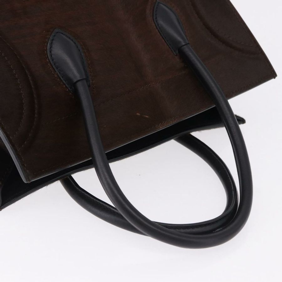 【日本直送】CELINE Luggage Phantom 手提包 Harako 皮革 棕色 黑色 正品 yk20659SAM-6