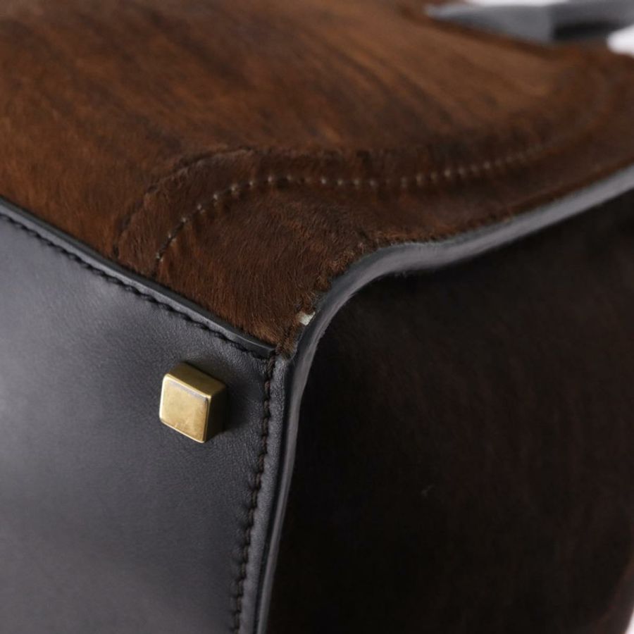 【日本直送】CELINE Luggage Phantom 手提包 Harako 皮革 棕色 黑色 正品 yk20659SAM-14