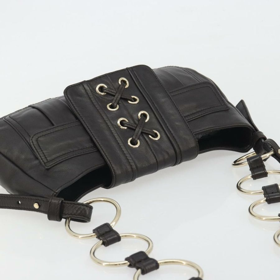 【日本直送】SAINT LAURENT 鏈條單肩包 皮革 棕色 金色色調 138957 Auth yk20663SAM-6