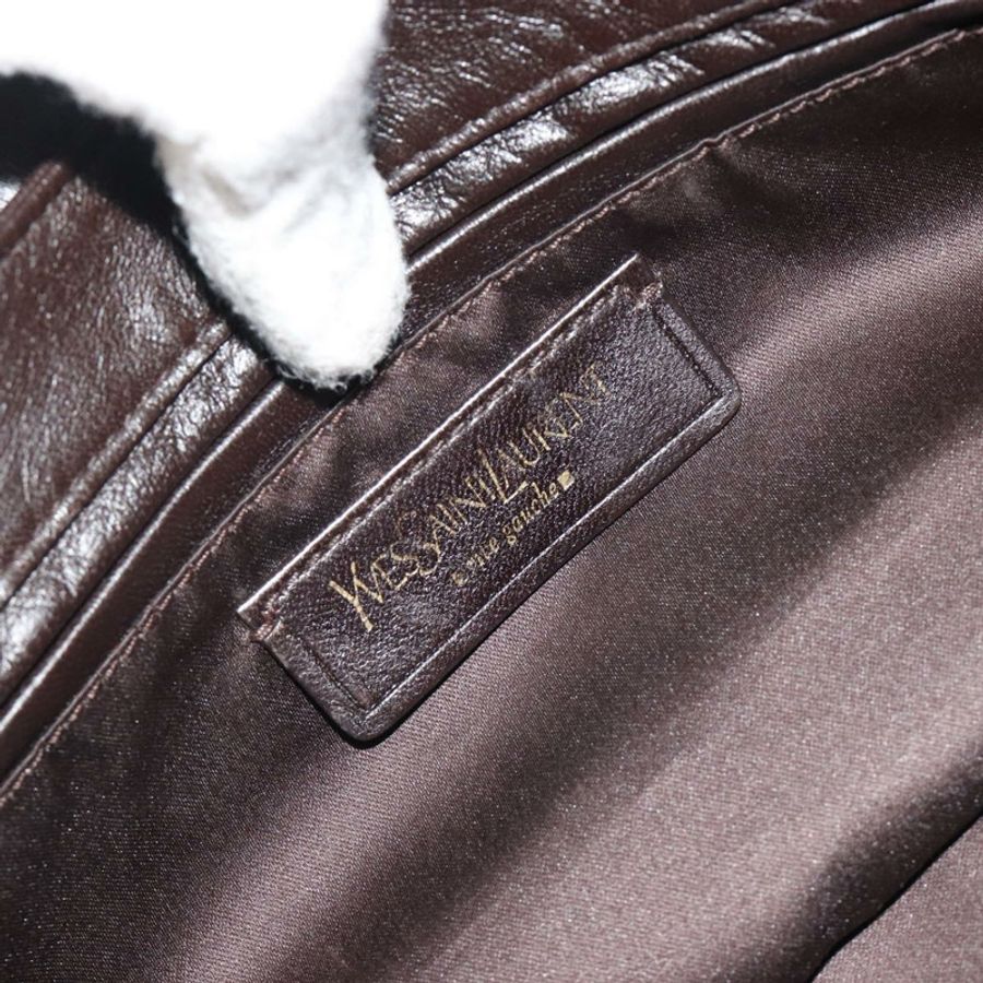 【日本直送】SAINT LAURENT 鏈條單肩包 皮革 棕色 金色色調 138957 Auth yk20663SAM-17