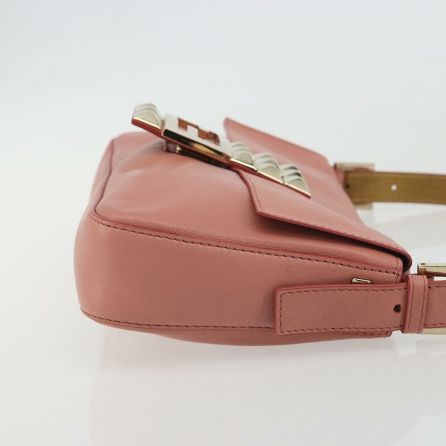 【日本直送】FENDI 鉚釘 Mamma Baguette 單肩包 皮革 粉紅色 金色色調 正品 yk20664SAM-3