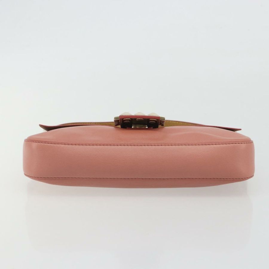 【日本直送】FENDI 鉚釘 Mamma Baguette 單肩包 皮革 粉紅色 金色色調 正品 yk20664SAM-8