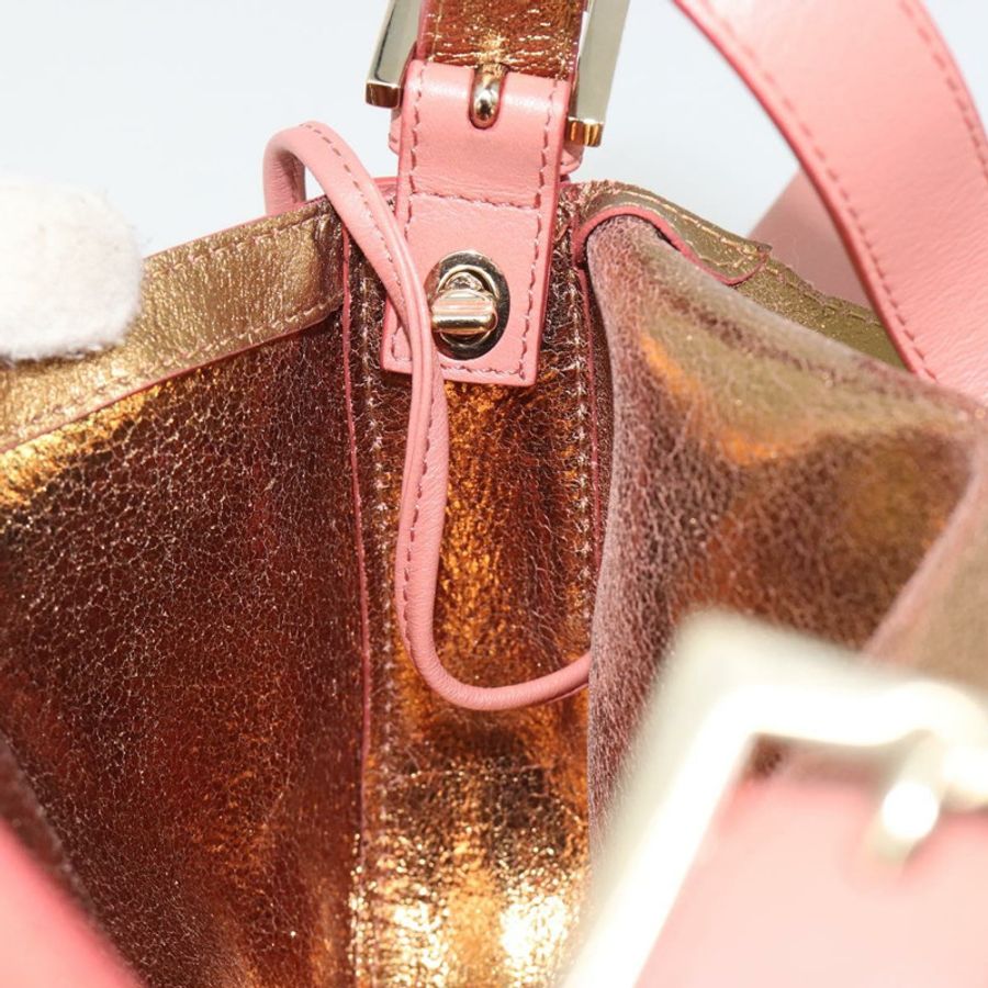 【日本直送】FENDI 鉚釘 Mamma Baguette 單肩包 皮革 粉紅色 金色色調 正品 yk20664SAM-19