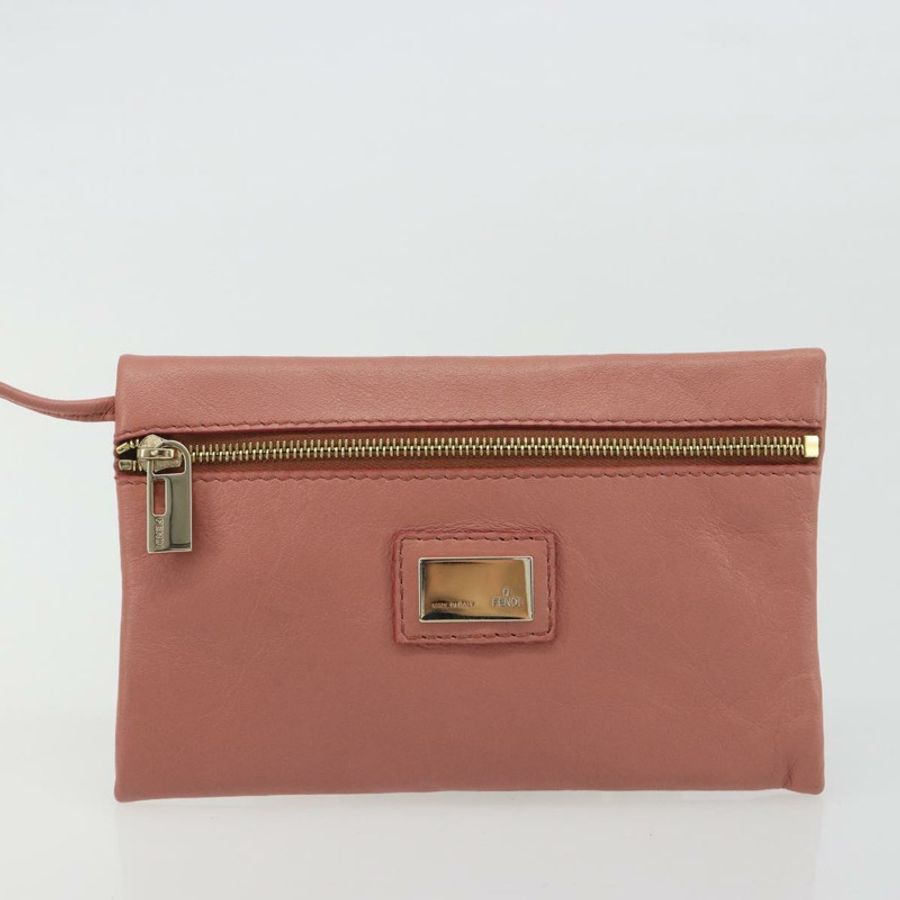 【日本直送】FENDI 鉚釘 Mamma Baguette 單肩包 皮革 粉紅色 金色色調 正品 yk20664SAM-20
