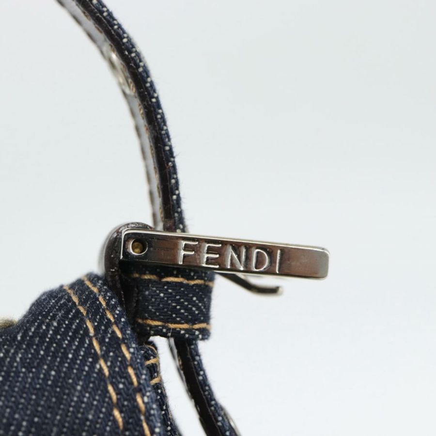 【日本直送】FENDI 花卉刺繡 Mamma Baguette 單肩包 牛仔藍 正品 yk20668SM-15