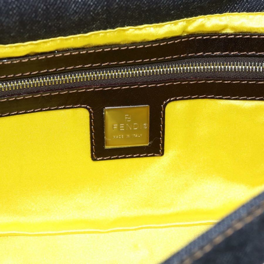 【日本直送】FENDI 花卉刺繡 Mamma Baguette 單肩包 牛仔藍 正品 yk20668SM-16