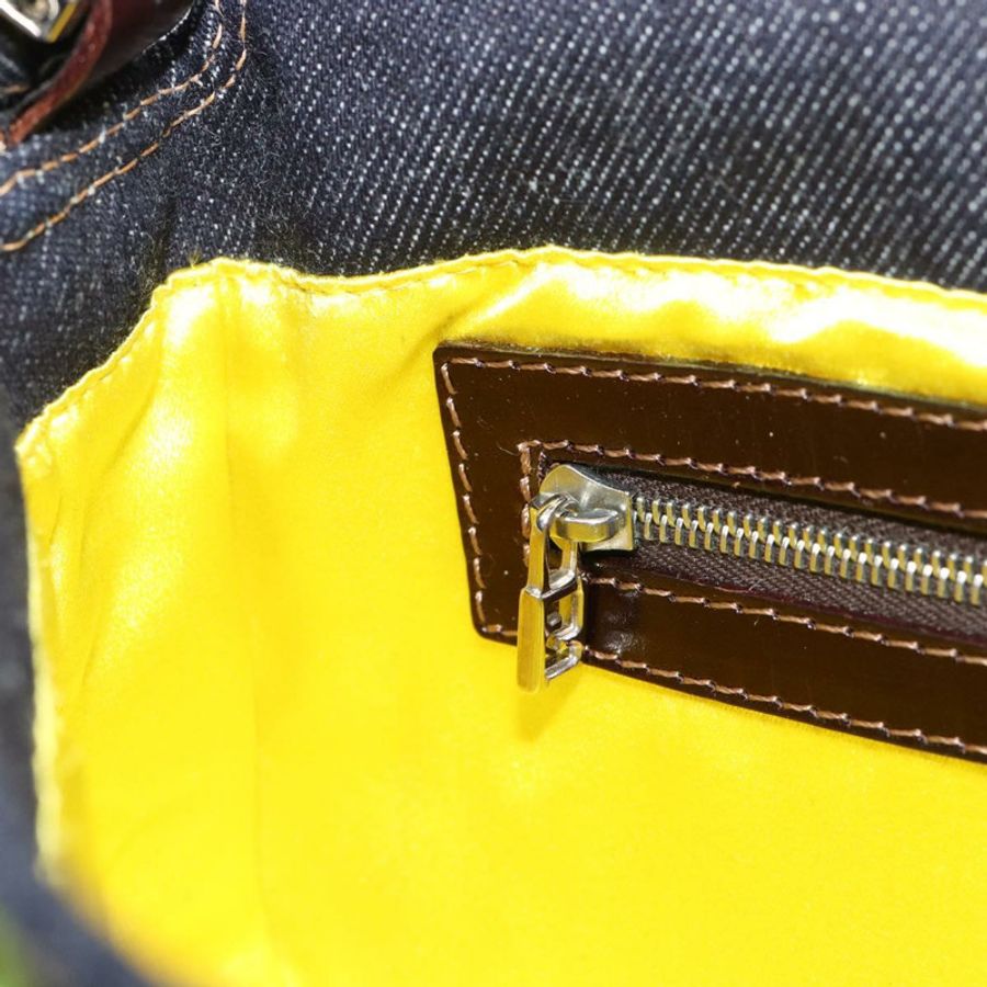 【日本直送】FENDI 花卉刺繡 Mamma Baguette 單肩包 牛仔藍 正品 yk20668SM-20