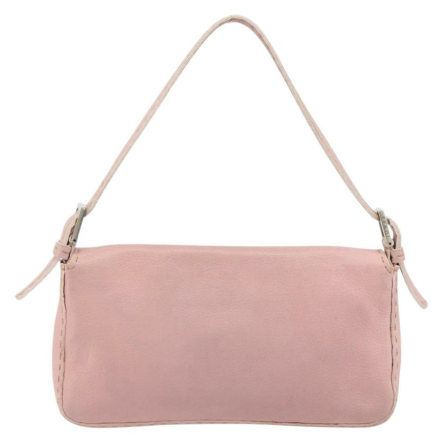 【日本直送】FENDI Celeria Mamma Baguette 單肩包 皮革 粉紅色 銀色 正品 yk20675M-2
