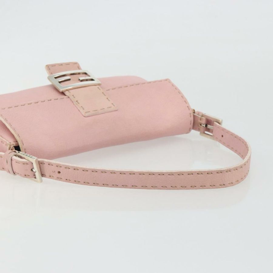 【日本直送】FENDI Celeria Mamma Baguette 單肩包 皮革 粉紅色 銀色 正品 yk20675M-6