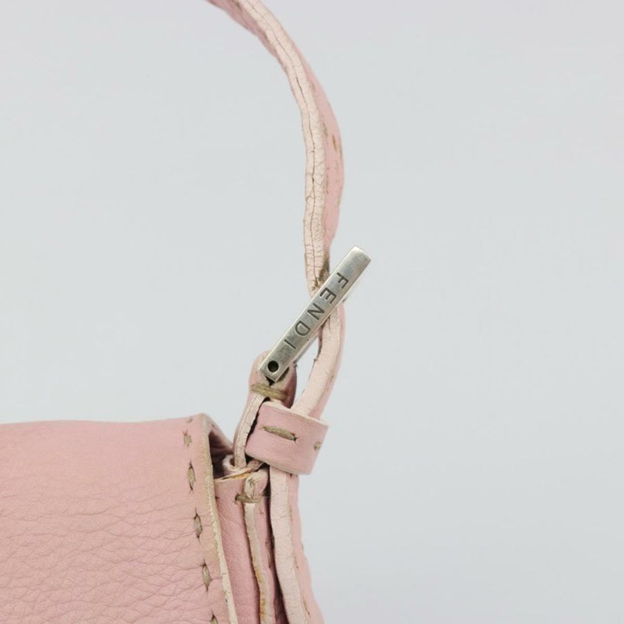 【日本直送】FENDI Celeria Mamma Baguette 單肩包 皮革 粉紅色 銀色 正品 yk20675M-13