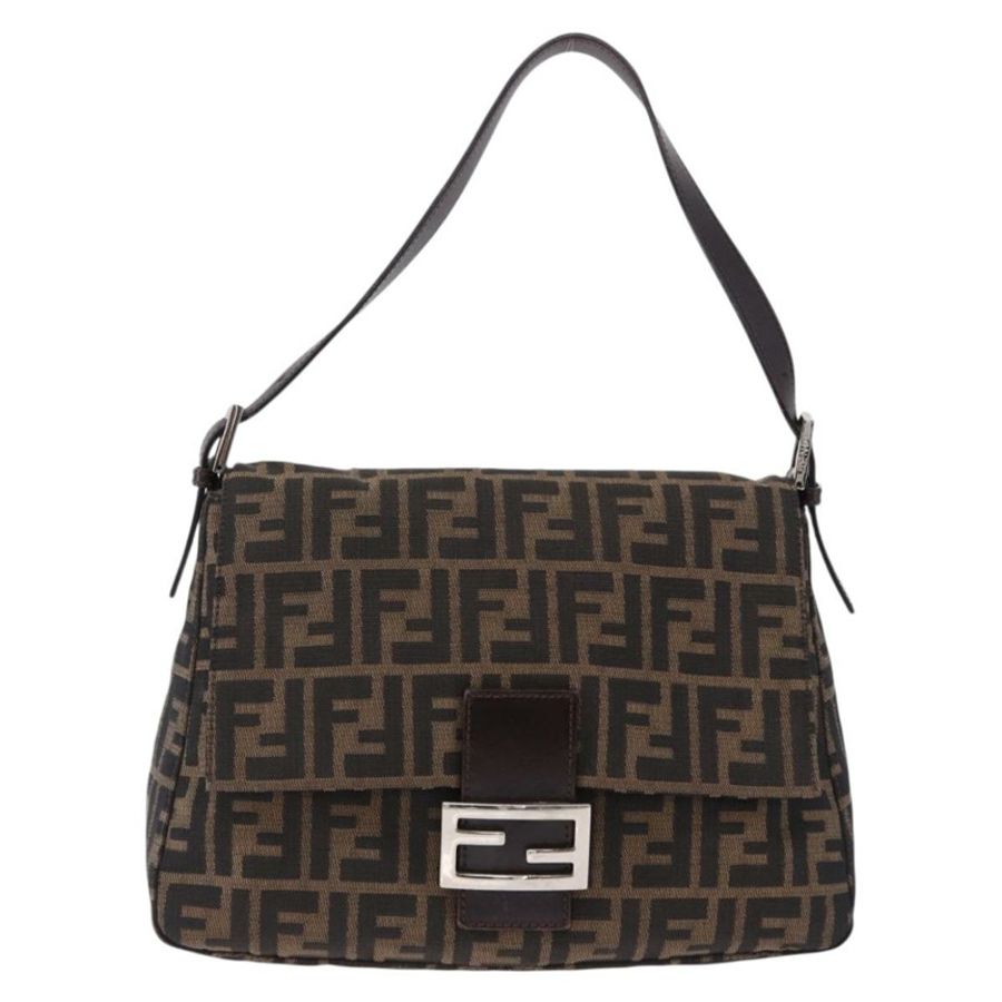 【日本直送】FENDI Zucca帆布Mamma Baguette單肩包 棕色銀色 正品 yk20680SAM-1