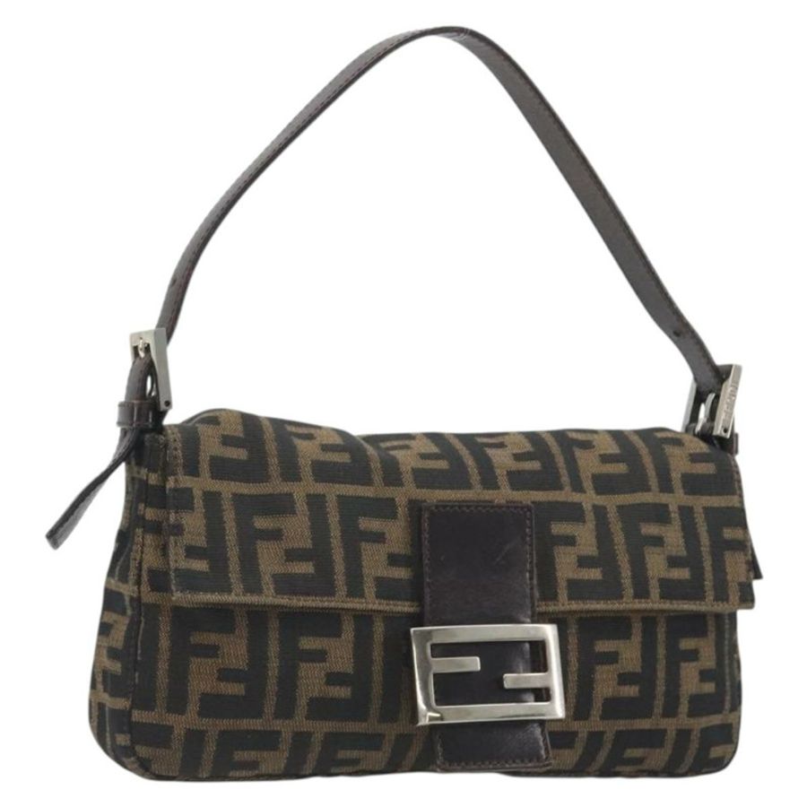 【日本直送】FENDI Zucca帆布Mamma Baguette單肩包 棕色銀色 正品 yk20681SAM-0