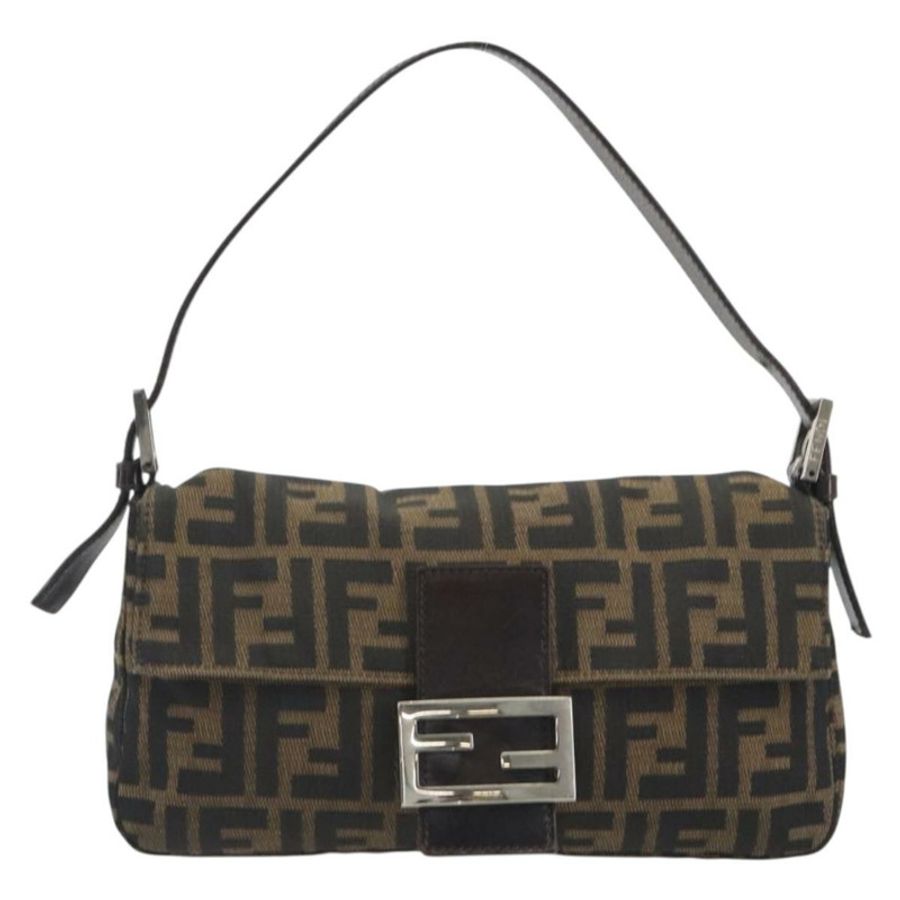 【日本直送】FENDI Zucca帆布Mamma Baguette單肩包 棕色銀色 正品 yk20681SAM-1