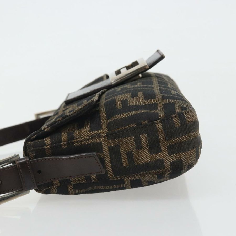 【日本直送】FENDI Zucca帆布Mamma Baguette單肩包 棕色銀色 正品 yk20681SAM-4