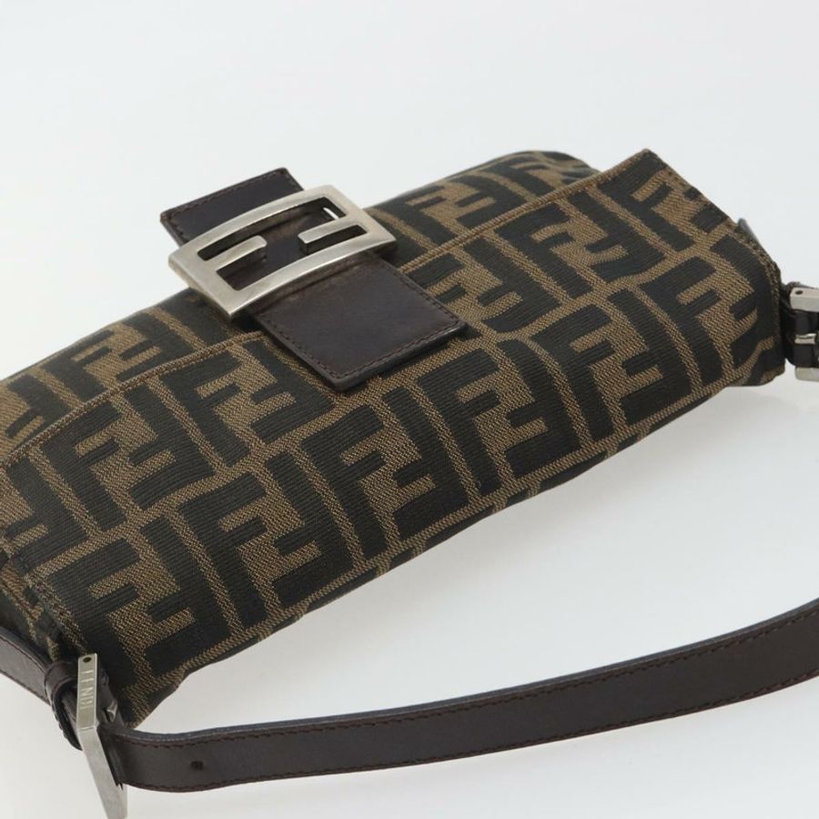 【日本直送】FENDI Zucca帆布Mamma Baguette單肩包 棕色銀色 正品 yk20681SAM-5