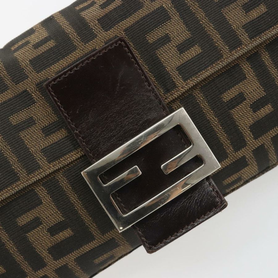 【日本直送】FENDI Zucca帆布Mamma Baguette單肩包 棕色銀色 正品 yk20681SAM-14