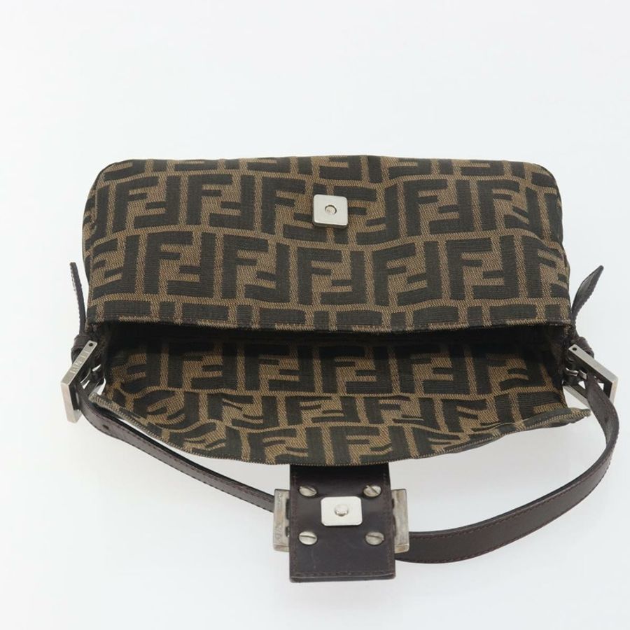 【日本直送】FENDI Zucca帆布Mamma Baguette單肩包 棕色銀色 正品 yk20681SAM-15