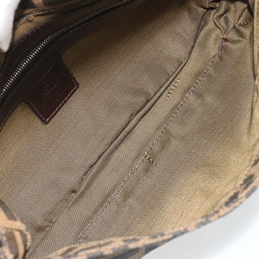 【日本直送】FENDI Zucca帆布Mamma Baguette單肩包 棕色銀色 正品 yk20681SAM-18