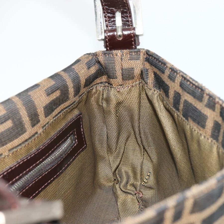 【日本直送】FENDI Zucca帆布Mamma Baguette單肩包 棕色銀色 正品 yk20681SAM-19