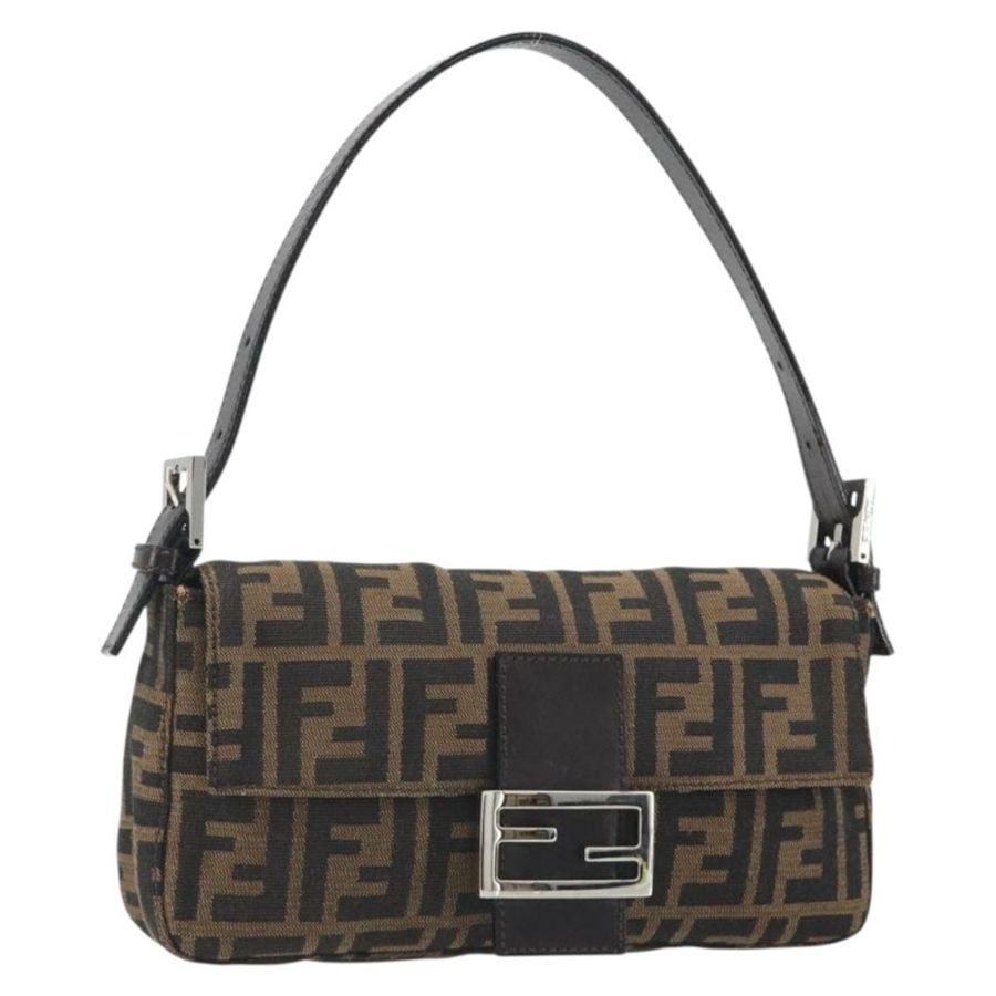 【日本直送】FENDI Zucca帆布Mamma Baguette單肩包 棕色銀色 正品 yk20686SAM-0