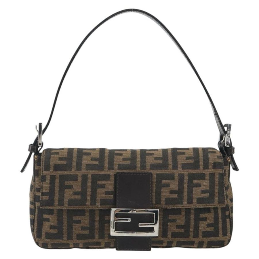 【日本直送】FENDI Zucca帆布Mamma Baguette單肩包 棕色銀色 正品 yk20686SAM-1