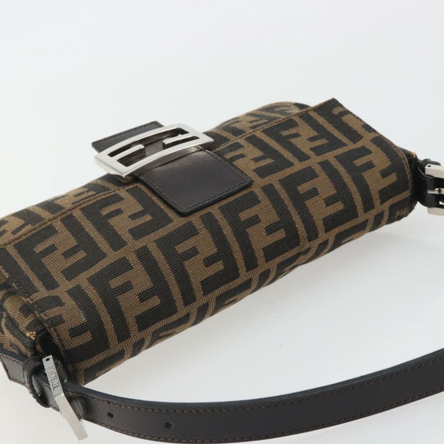 【日本直送】FENDI Zucca帆布Mamma Baguette單肩包 棕色銀色 正品 yk20686SAM-5