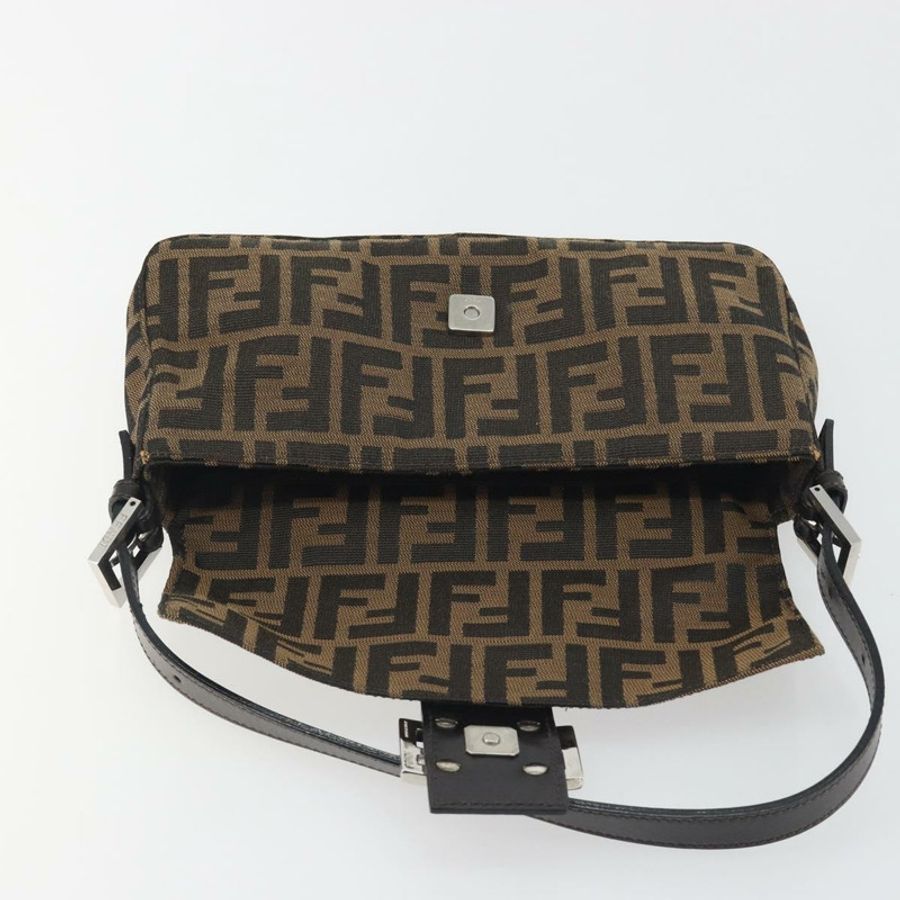 【日本直送】FENDI Zucca帆布Mamma Baguette單肩包 棕色銀色 正品 yk20686SAM-16