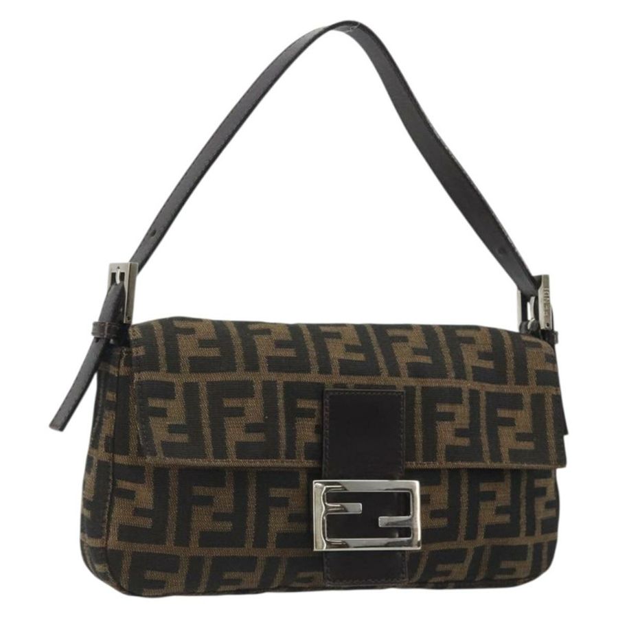 【日本直送】FENDI Zucca帆布Mamma Baguette單肩包 棕色銀色 正品 yk20687SAM-0