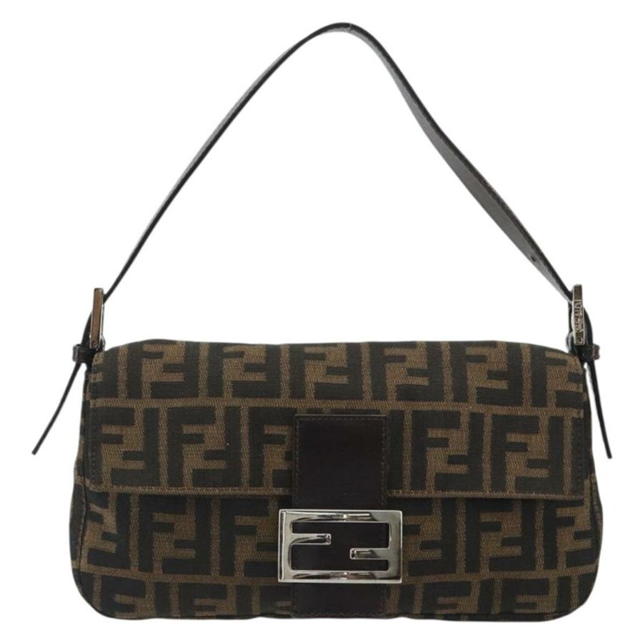 【日本直送】FENDI Zucca帆布Mamma Baguette單肩包 棕色銀色 正品 yk20687SAM-1