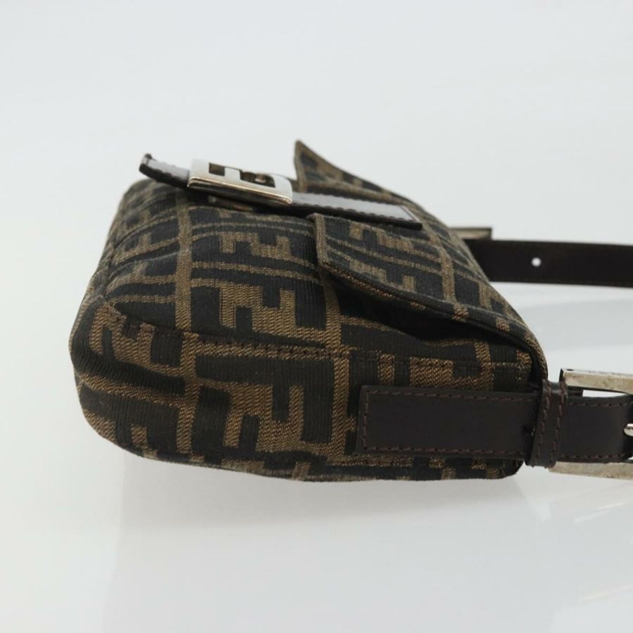 【日本直送】FENDI Zucca帆布Mamma Baguette單肩包 棕色銀色 正品 yk20687SAM-3