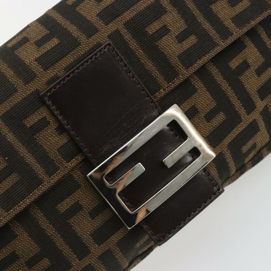 【日本直送】FENDI Zucca帆布Mamma Baguette單肩包 棕色銀色 正品 yk20687SAM-14
