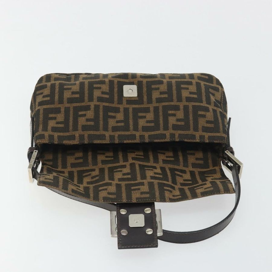 【日本直送】FENDI Zucca帆布Mamma Baguette單肩包 棕色銀色 正品 yk20687SAM-15
