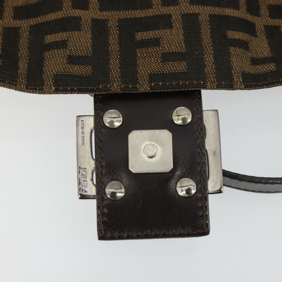 【日本直送】FENDI Zucca帆布Mamma Baguette單肩包 棕色銀色 正品 yk20687SAM-16