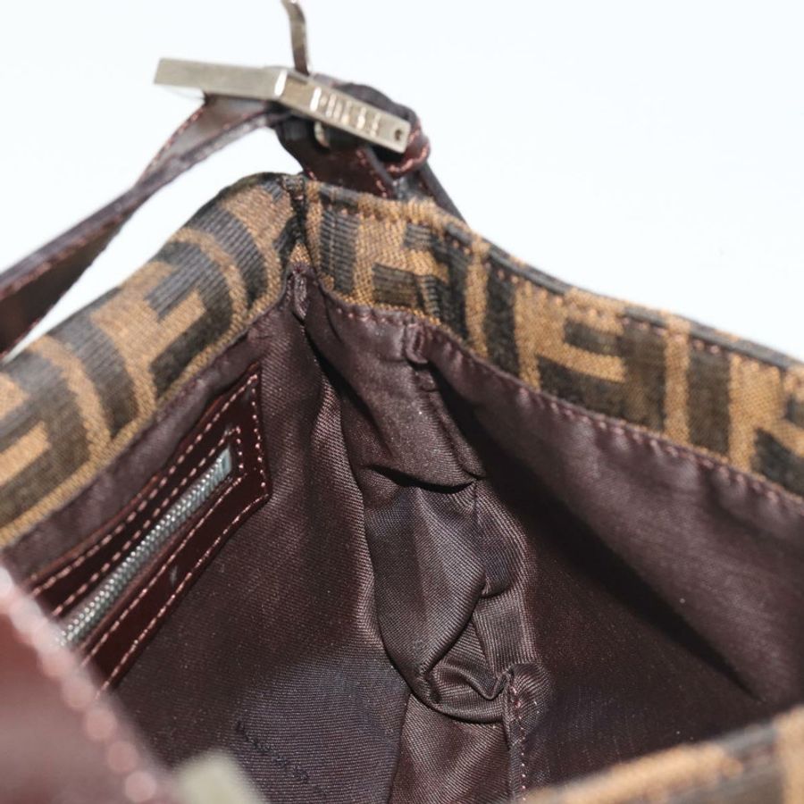 【日本直送】FENDI Zucca帆布Mamma Baguette單肩包 棕色銀色 正品 yk20687SAM-19