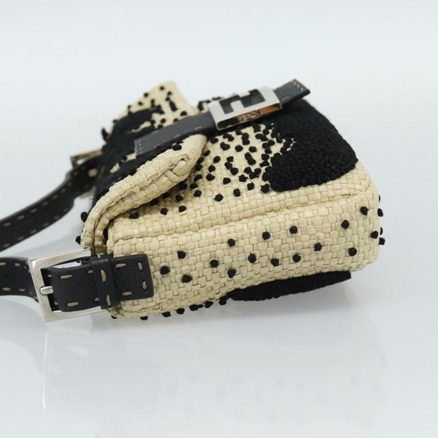 【日本直送】FENDI Celleria 花卉刺繡草編媽媽包 8BR101 Auth yk20689SM-3