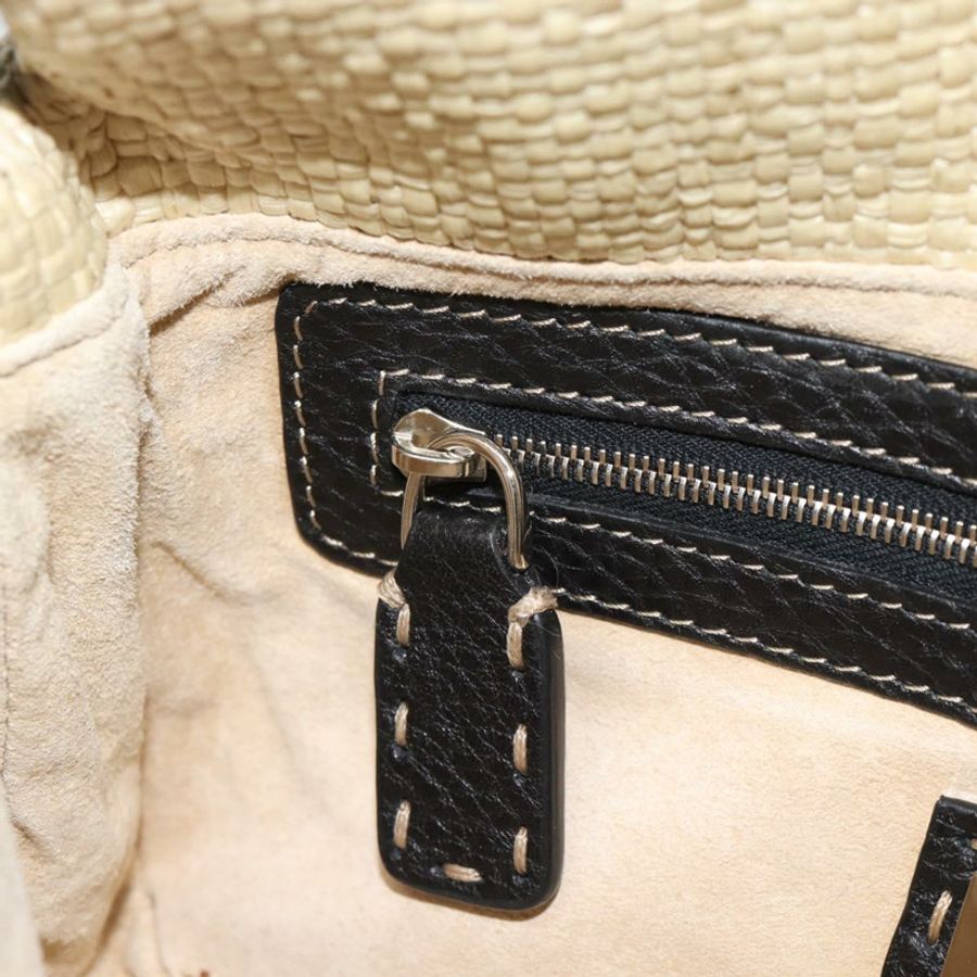 【日本直送】FENDI Celleria 花卉刺繡草編媽媽包 8BR101 Auth yk20689SM-17
