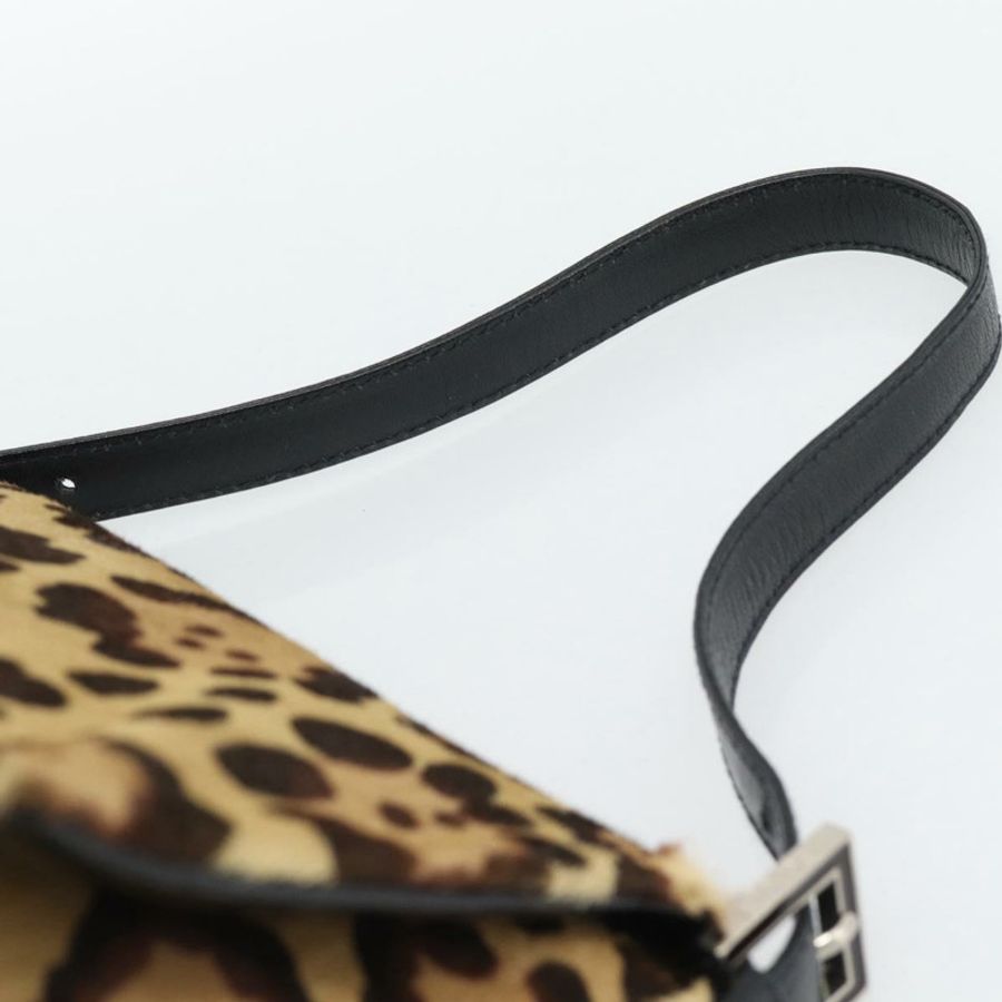 【日本直送】FENDI Mamma Baguette 肩背包 Harako 皮革 棕色 銀色 正品 yk20701SAM-7