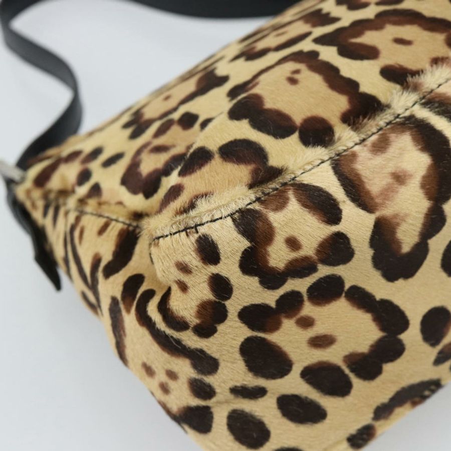 【日本直送】FENDI Mamma Baguette 肩背包 Harako 皮革 棕色 銀色 正品 yk20701SAM-12