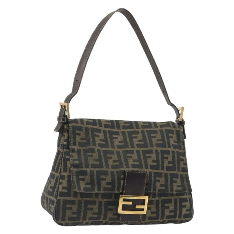 【日本直送】FENDI Zucca帆布Mamma Baguette單肩包 棕色金色 正品 yk20702SAM-0