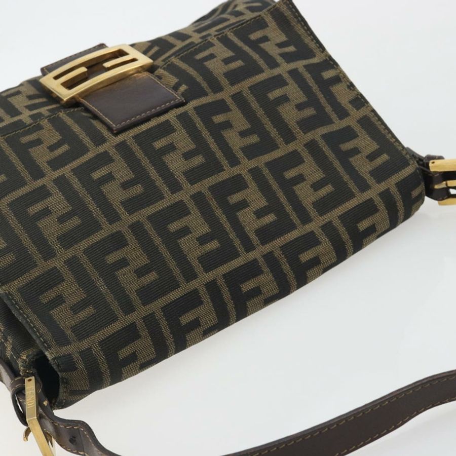 【日本直送】FENDI Zucca帆布Mamma Baguette單肩包 棕色金色 正品 yk20702SAM-5