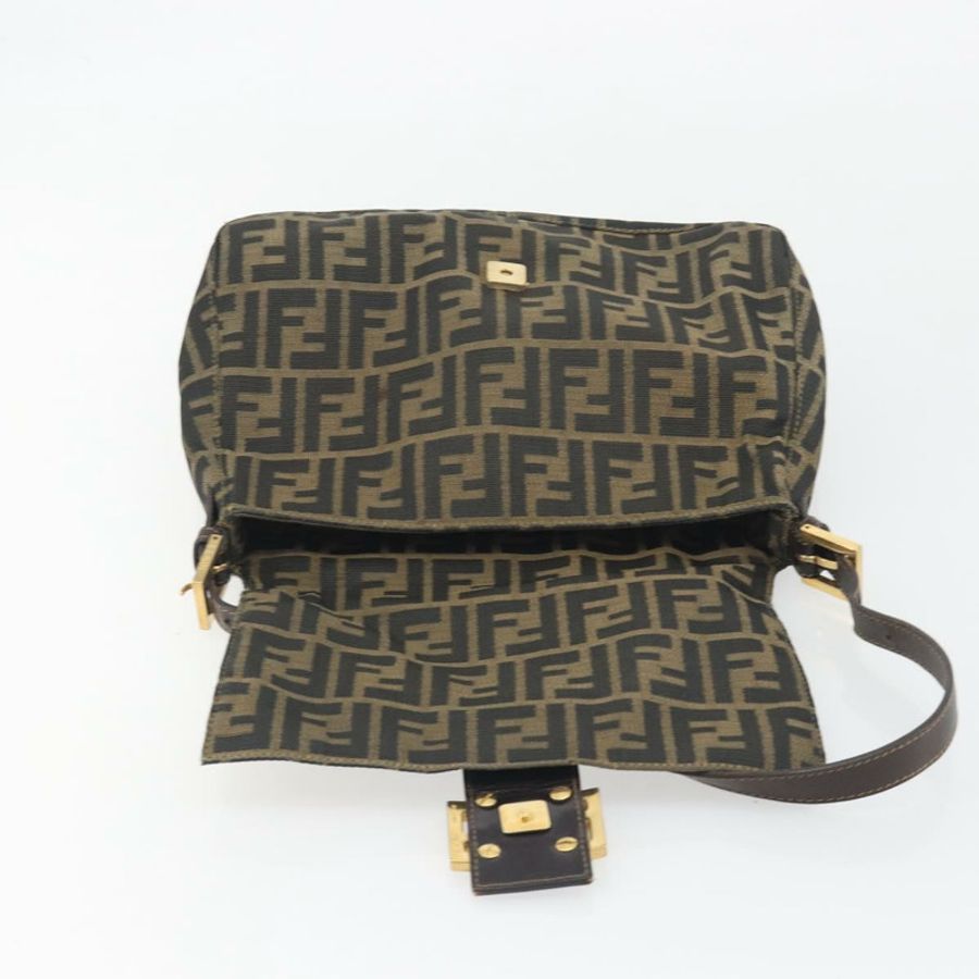 【日本直送】FENDI Zucca帆布Mamma Baguette單肩包 棕色金色 正品 yk20702SAM-16